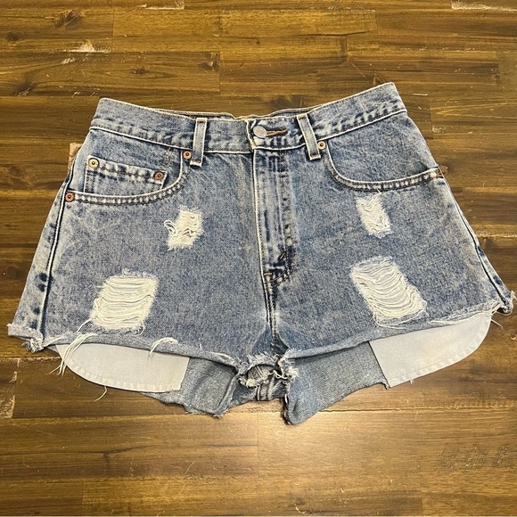 Levi’s 505 Acid Wash Cutoff Jeans Shorts 28 - Picture 1 of 5